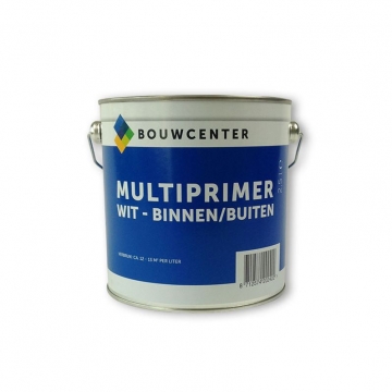 Bouwcenter multiprimer binnen/buiten 2,5 liter wit waterverdunbaar