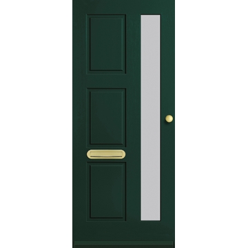 Skantrae SKN 6302 FSC hardhouten vlakke deur. Grijs voorbehandeld. Met ISO blank of mat glas HR++